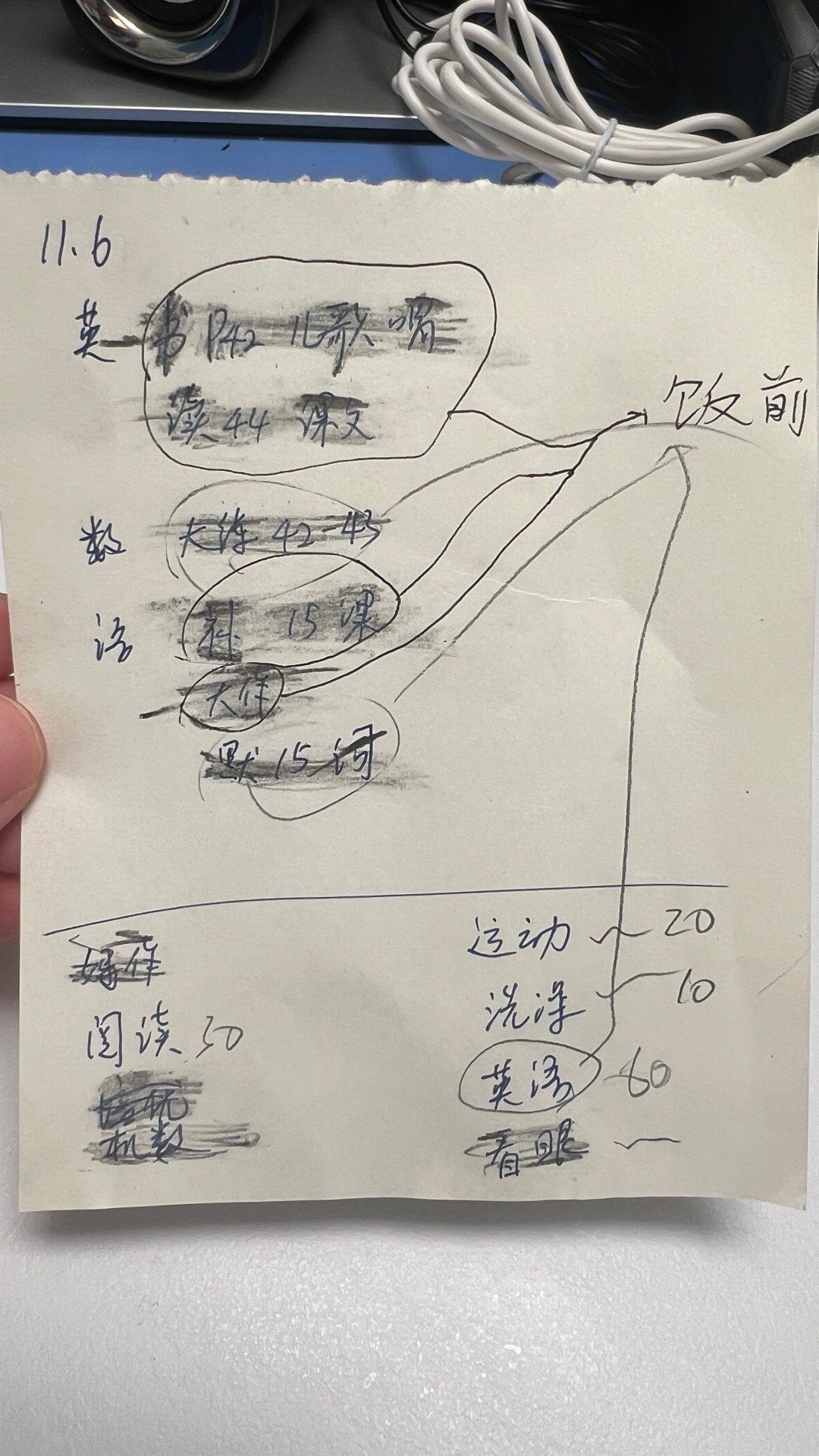 #贝恩三年级# 今天想试试回家能做多少事，写在纸上了，让他能做多少做多少，做完的