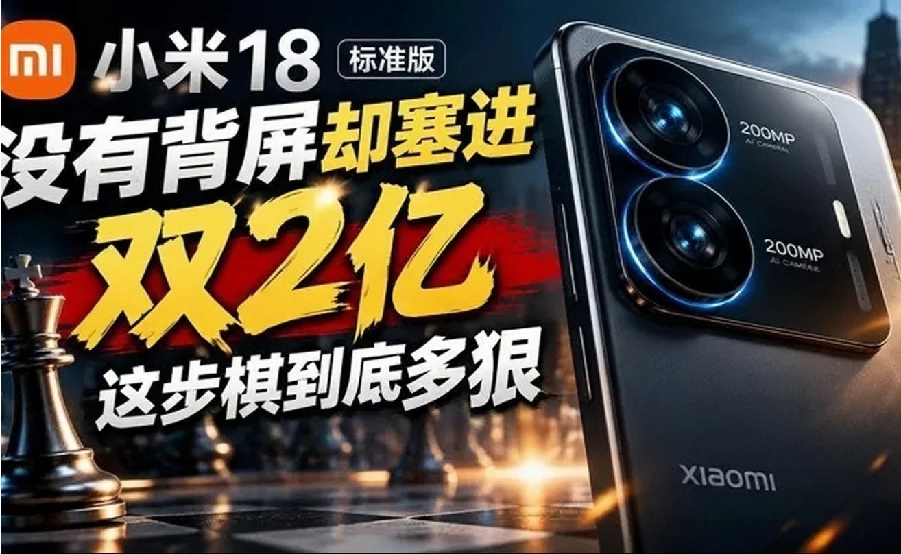 小米18标准版没有背屏却塞进双2亿，这步棋到底多狠