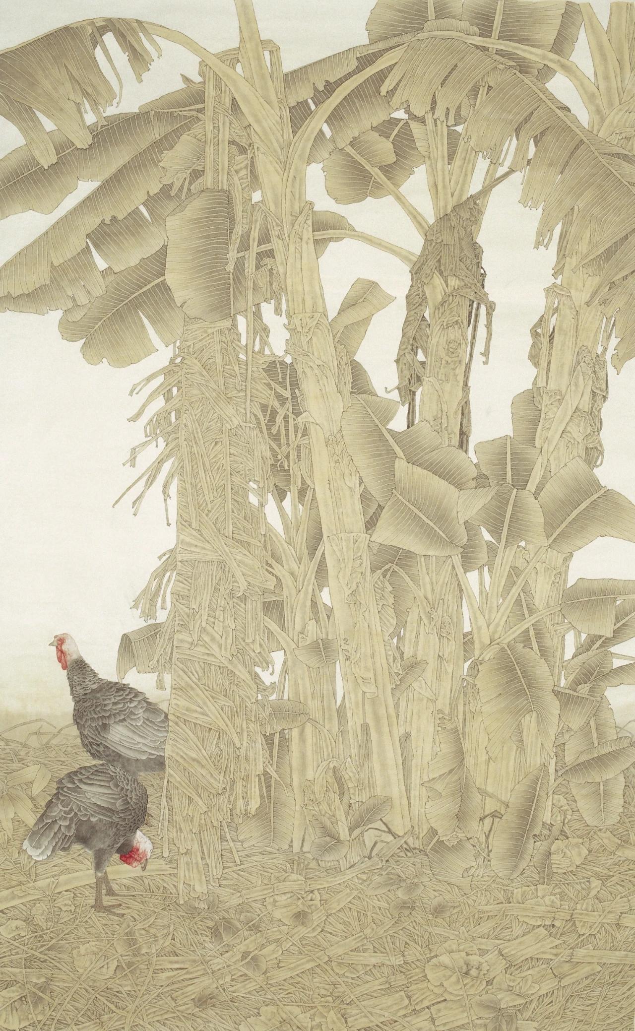 崔佳丽工笔花鸟，以雅逸诗心寄情草木，画风清新优雅、自然不刻意。她以写生为骨、传统