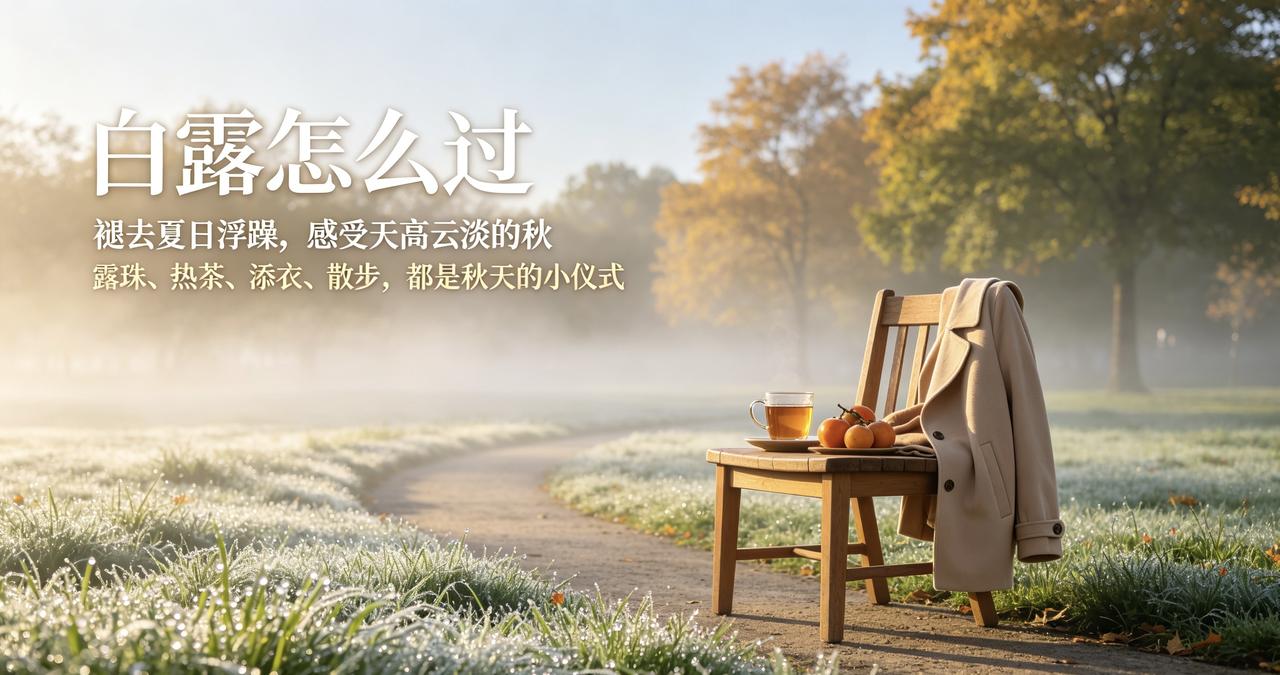 白露讲究养润燥，饮食上多吃温润清甜的食物，少吃寒凉。一杯热茶，几颗秋果，舒缓秋燥