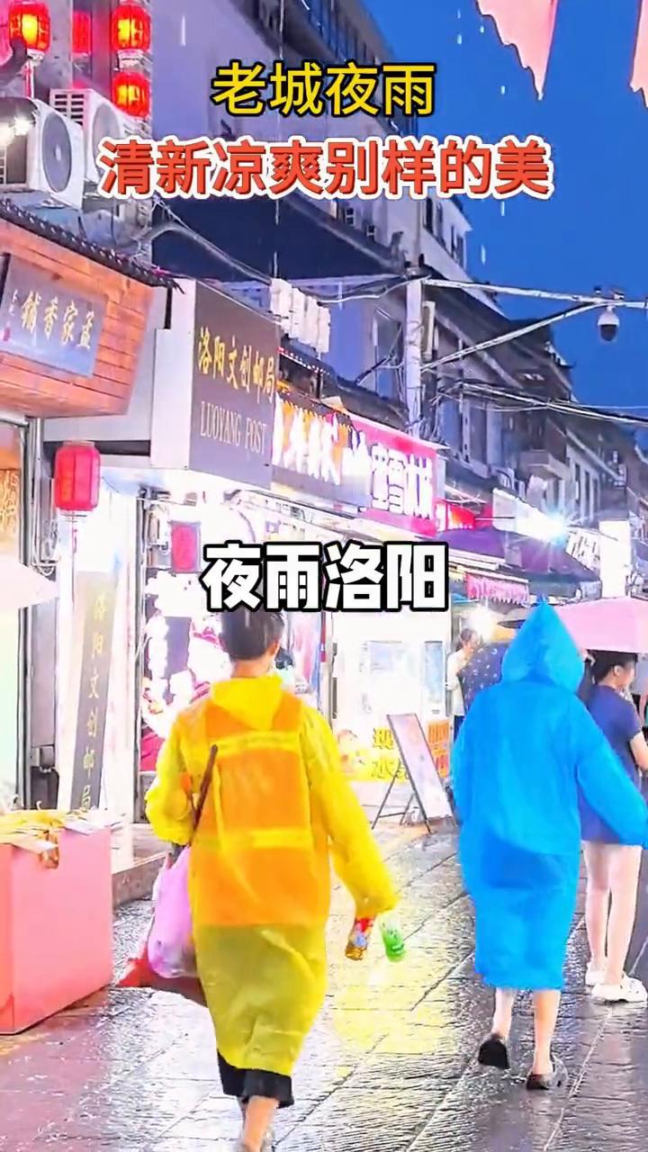 老城夜雨，清新凉爽别样的美。
夜雨洛阳。