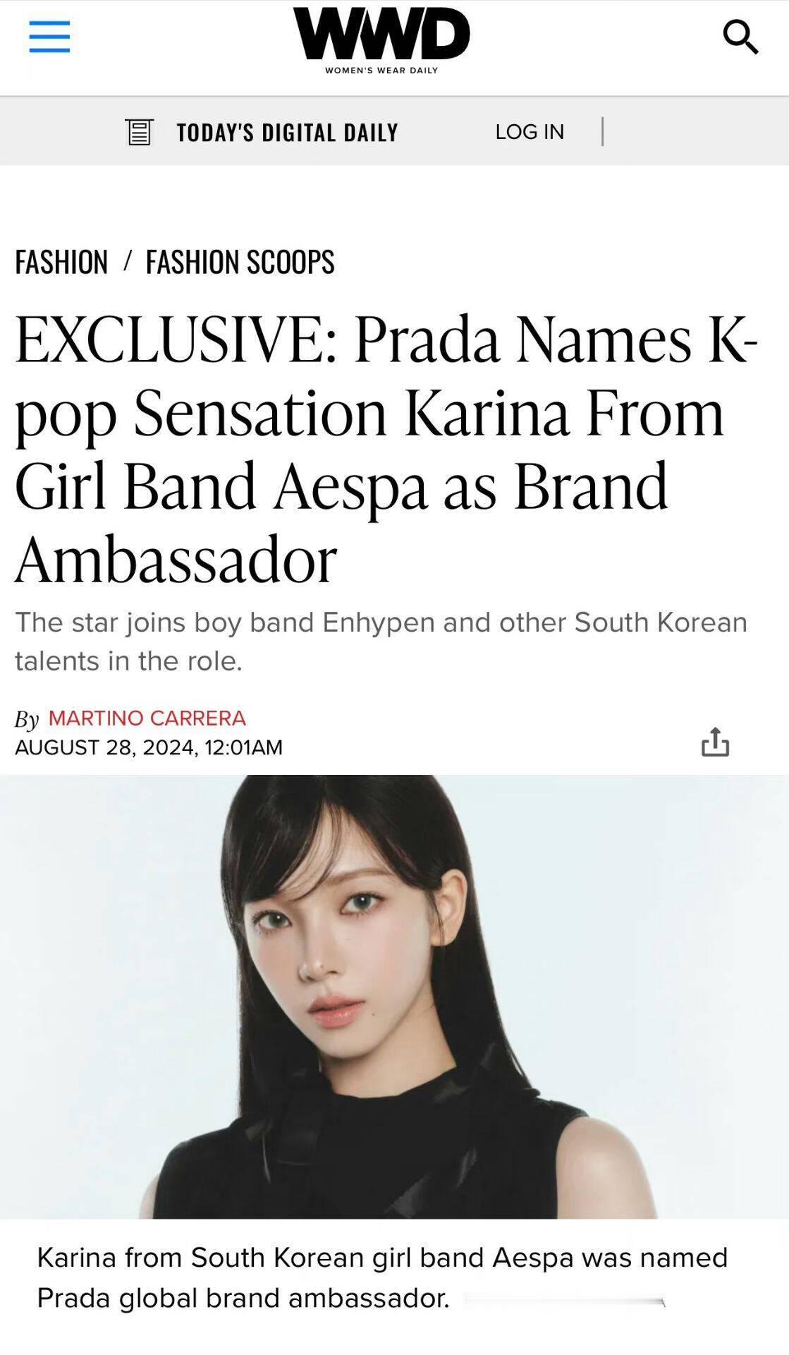 柳智敏成为PRADA全球品牌代言人 ​​​