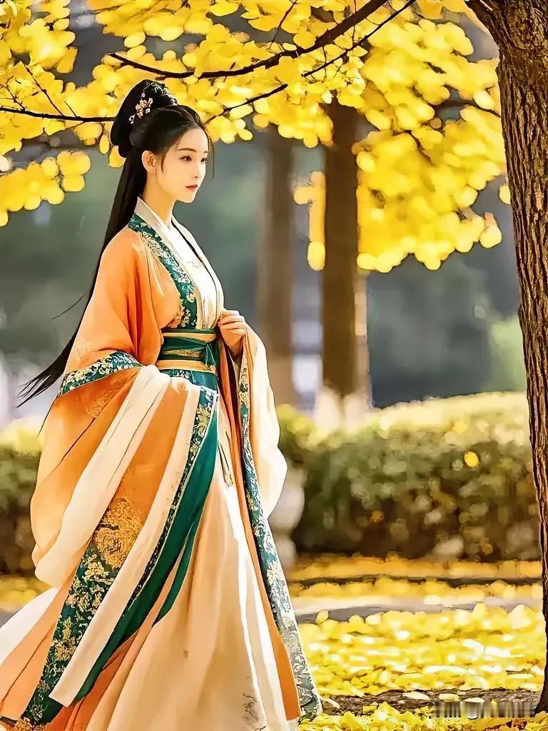秋深银杏叶纷扬，
片片翩跹韵味长。
巷陌阶前添画卷，
过目往事立眼前