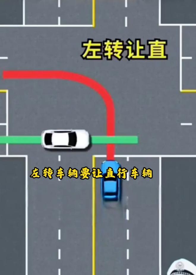 十字路口避让原则
第一、左转车辆要让直行车辆；
第二、直行车辆要让右直行车辆；