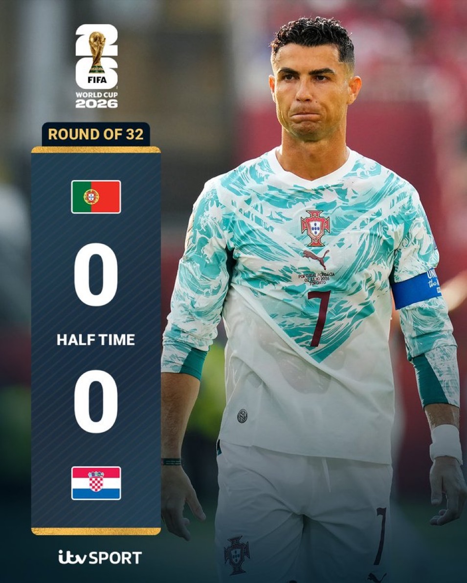 葡萄牙vs克罗地亚 半场结束✔️，🇵🇹葡萄牙0-0克罗地亚🇭🇷世界杯非正