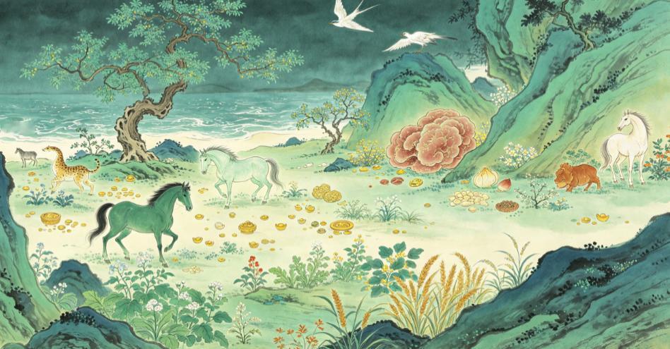 品读《山海经》600——《大荒东经》东北海外珍奇物种
原文：
东北海外，又有三青