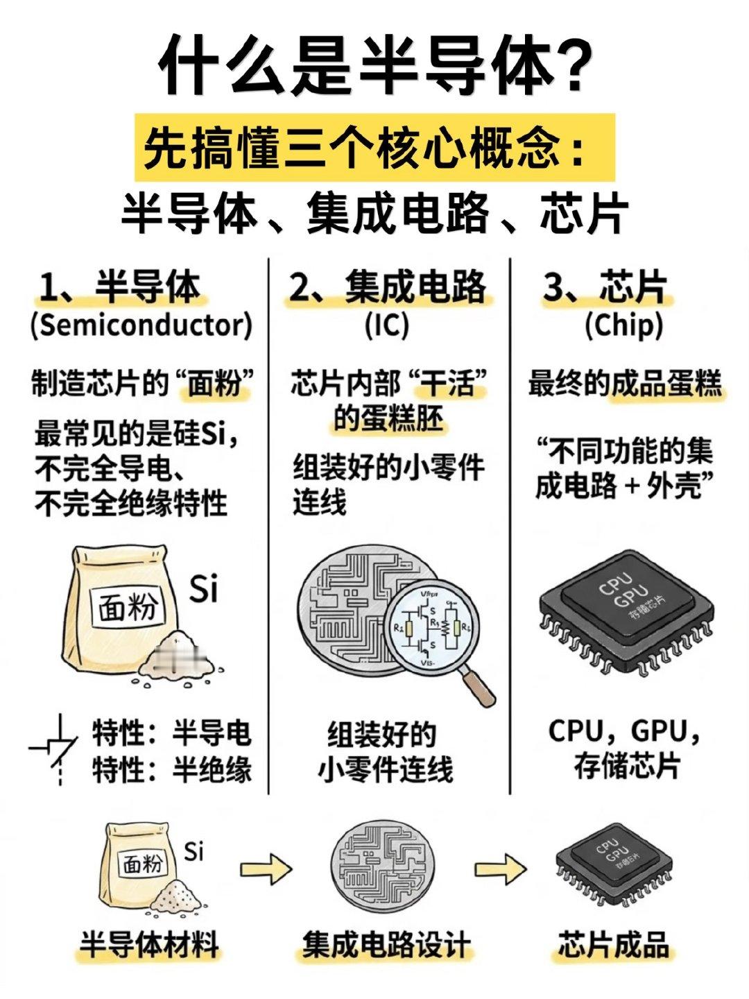 中国半导体两个好消息最近半导体行业关注度很高，但我们常说的半导体到底是什么？它和