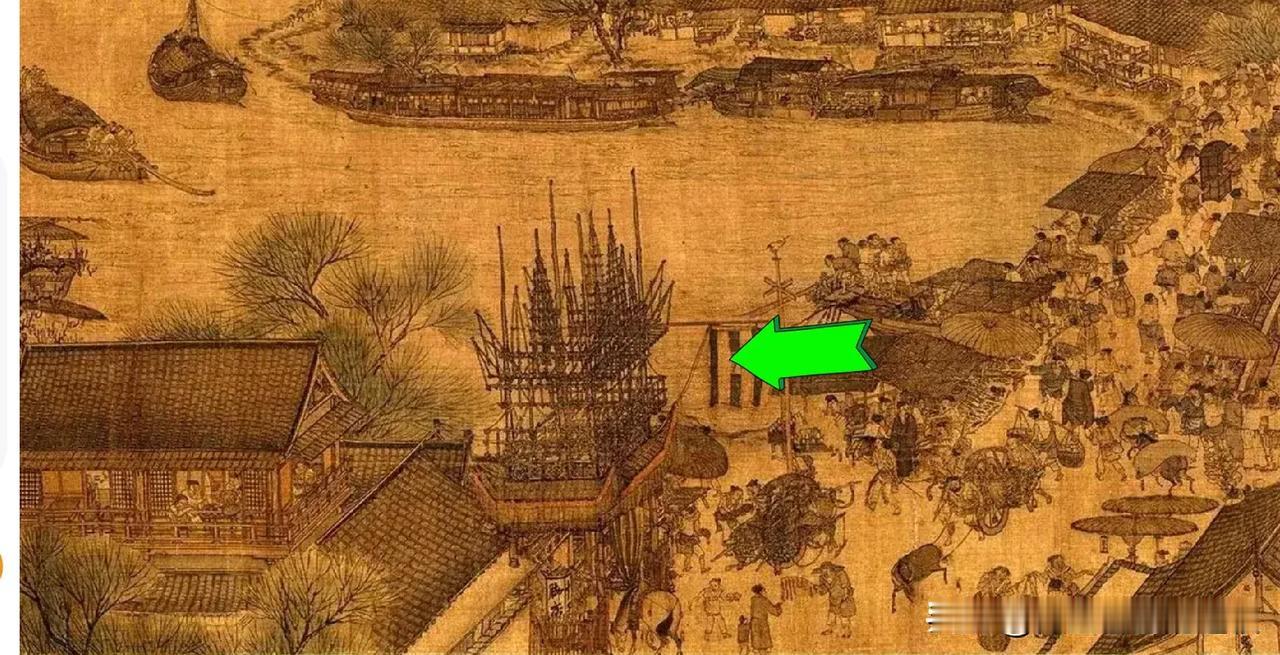 想不到清明上河图上也有“烂尾楼”，看看图上的这个建筑，疑似脚手架都还没有拆，应该