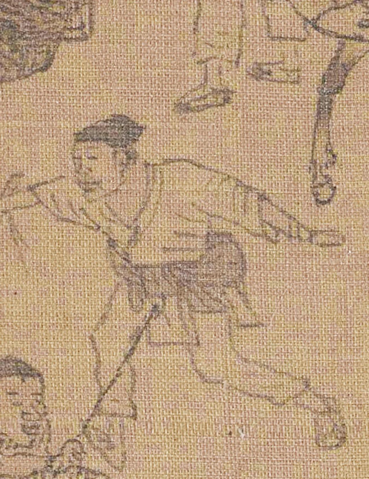 宋代劳动者的穿着风俗
《宋史·舆服志五》：庶民、工匠、役人只许穿窄袖短衫、麻布短