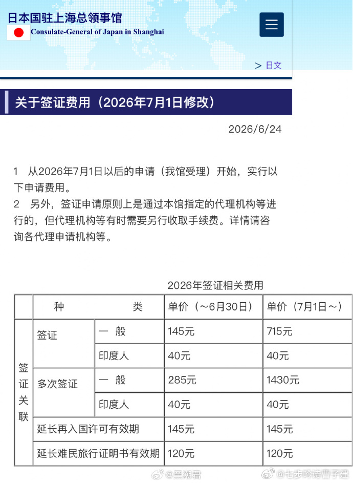 好像是日本特别鼓励南亚研修生赴日，所以阿三签证费大幅降低