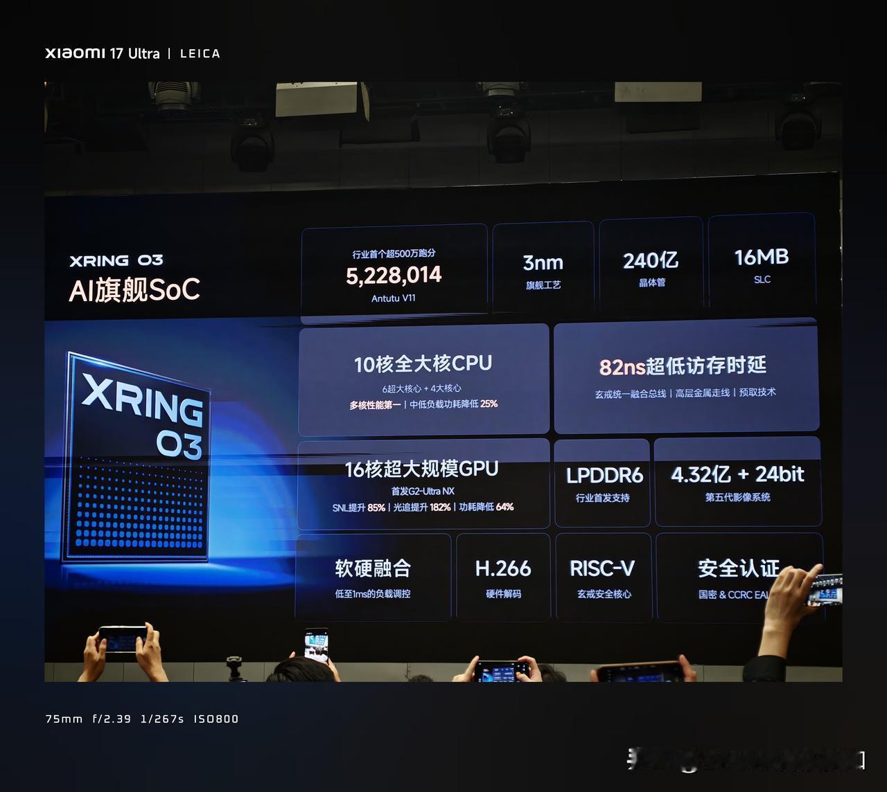 AI 是玄戒 O3 另一个重点强调的部分，小米强调每个处理器的部分内嵌了 AI 