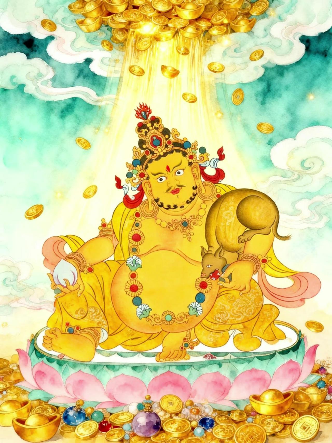  刷到这张黄财神，就说明好运要敲门啦✨ 愿你接下来的日子，钱包鼓鼓，烦恼空空，搞