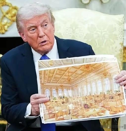 中国有的，特朗普也想有！！
川普在回国飞机上发文：中国有宴会厅，我们也要盖！它正