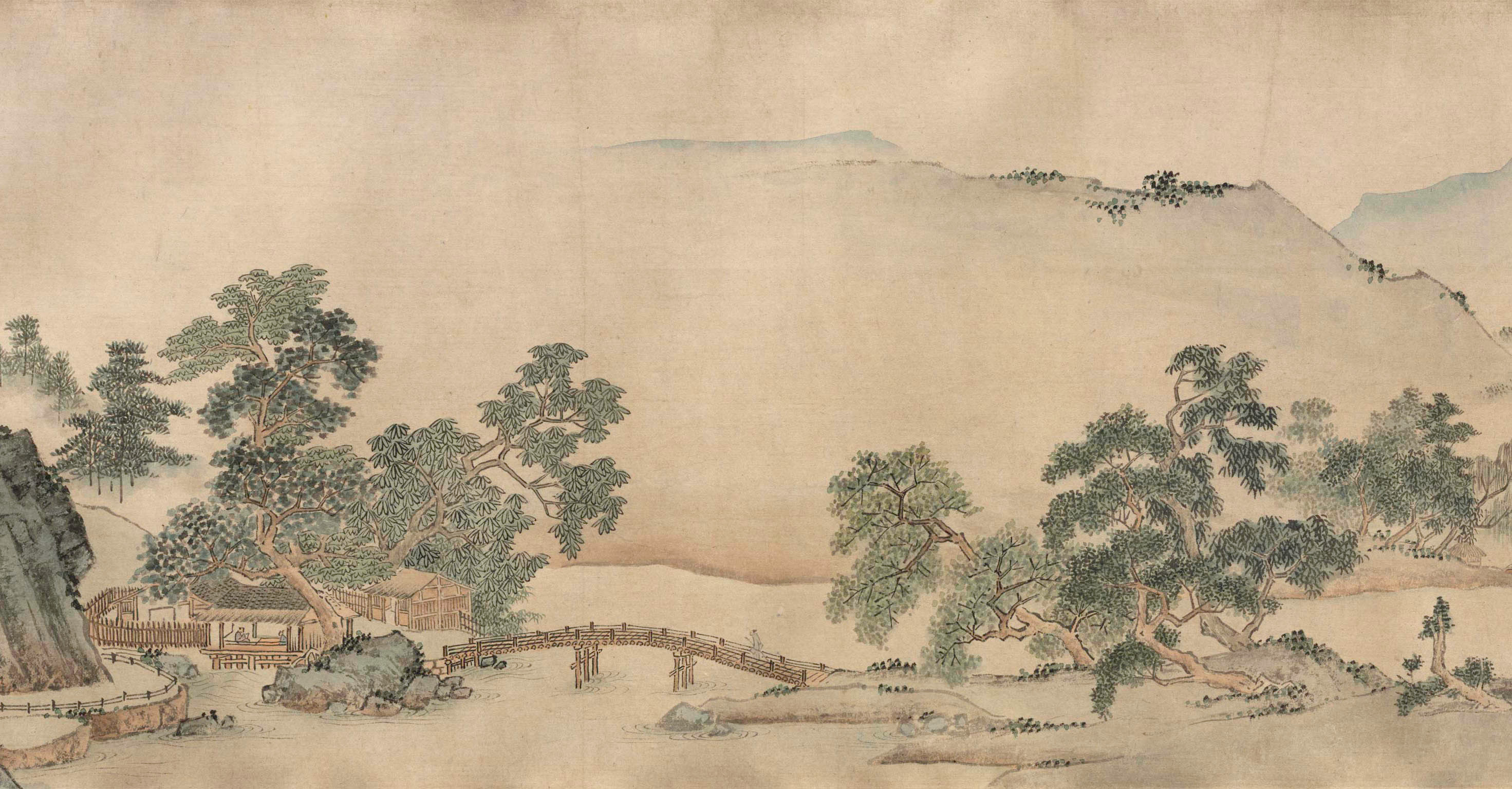 明 戴进  (传) 长江万里图卷 纸本 长卷 设色 幅卷首朱之蕃题：长江万里。钤
