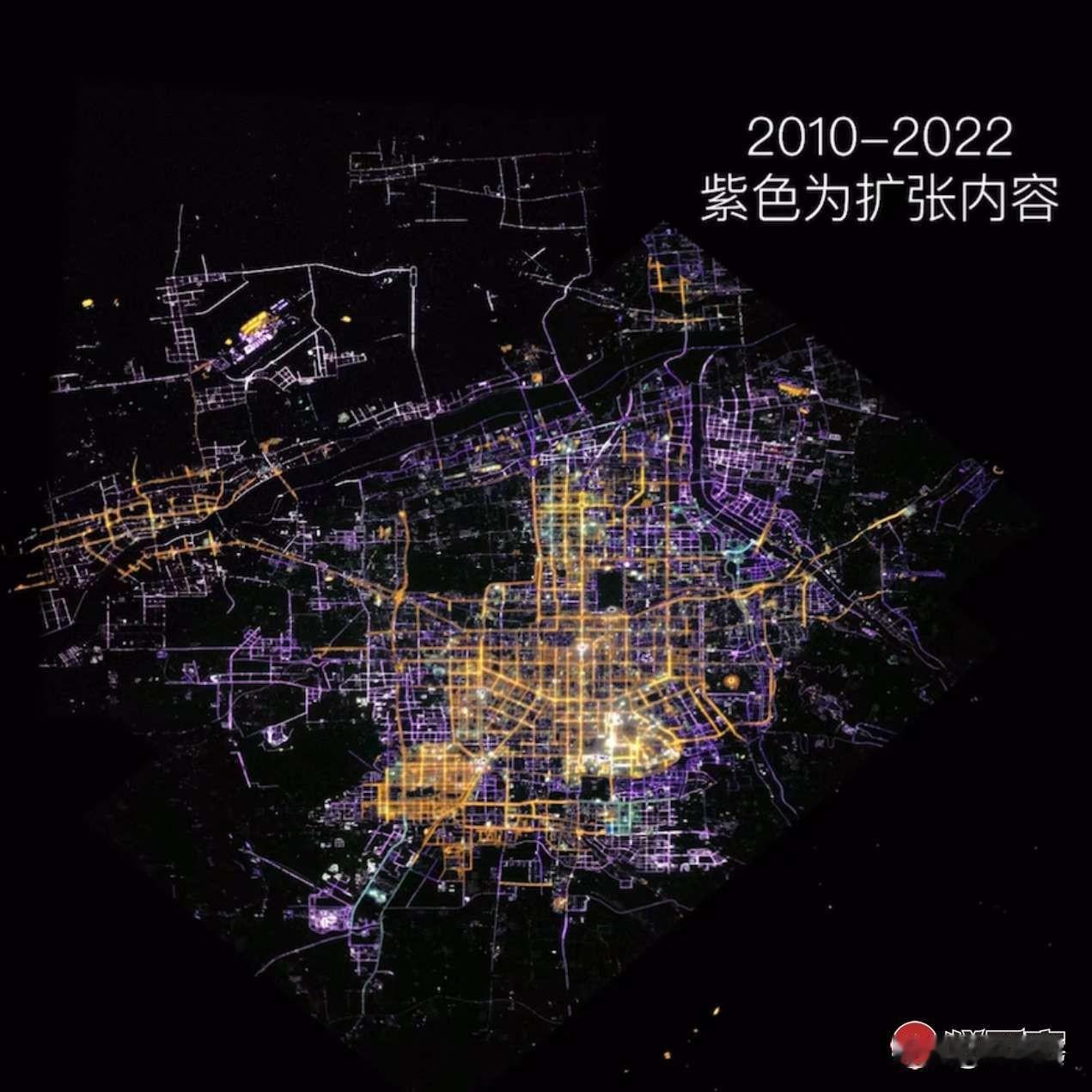从2010—2022年，一起来看看西安城市夜间卫星遥感监测变化吧~（图源©悦西安