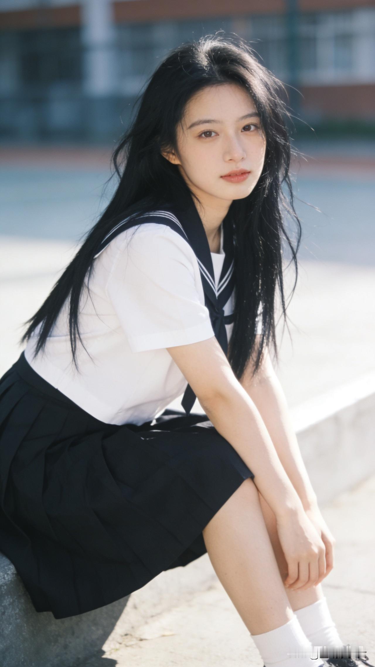 4. 夏日校园的胶片感时刻，校服与微风撞个满怀，凌乱发丝下，是藏不住的青春悸动你