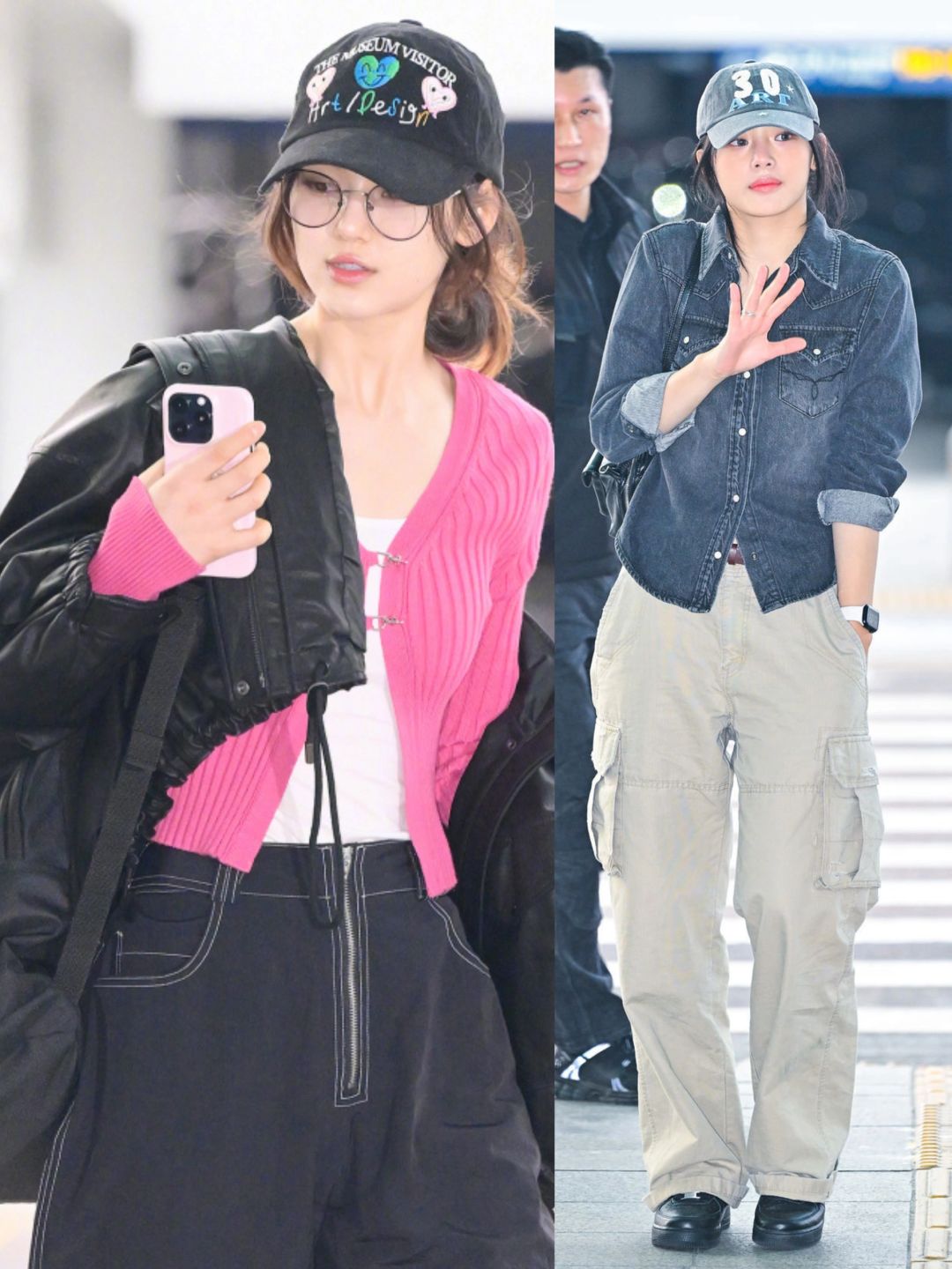 New jeans今日机场街拍，青春女高！