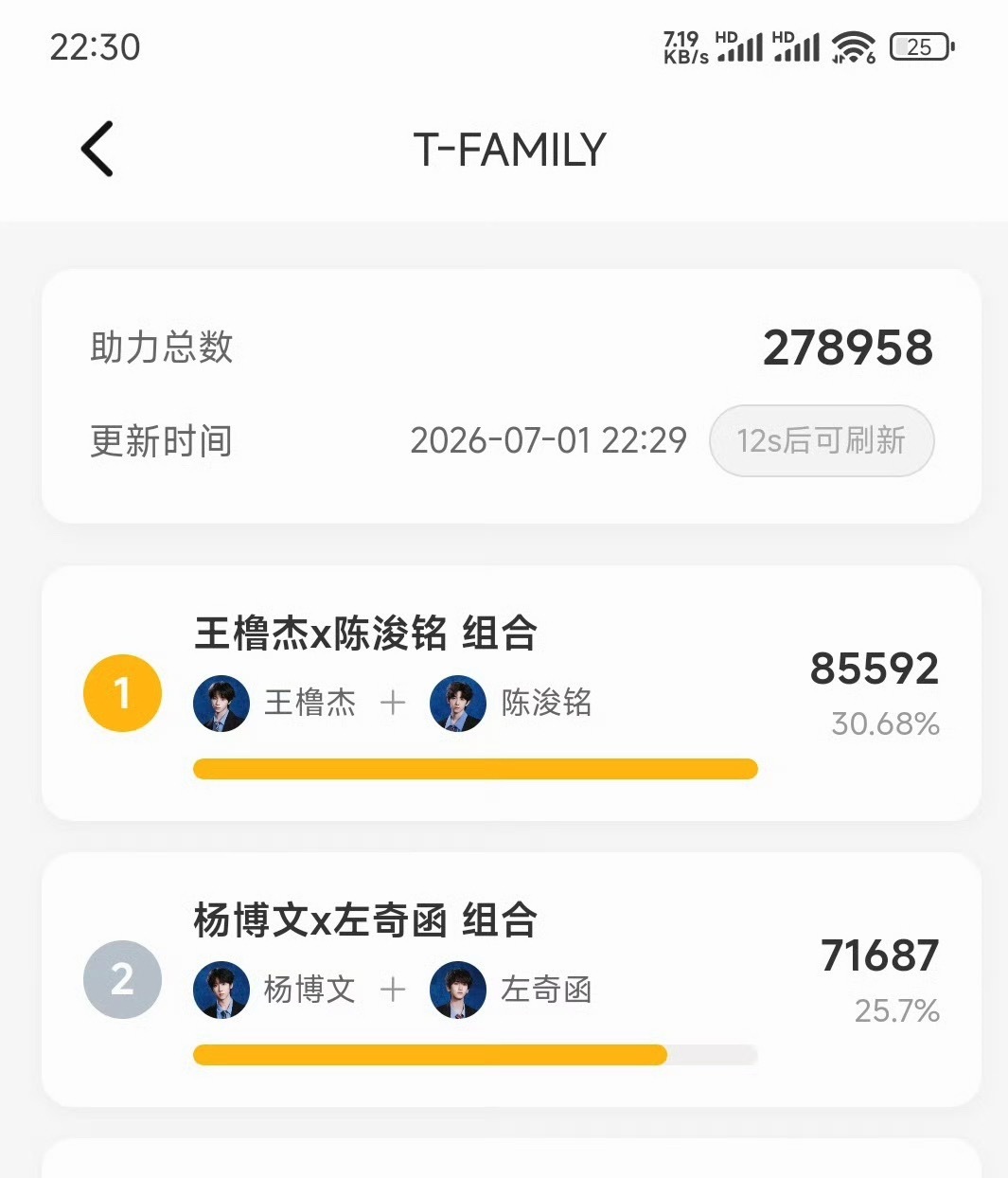 突围2双人舞台选曲顺序突围2双人舞台选曲发布30分钟目前第一第二是橹铭和奇文，王
