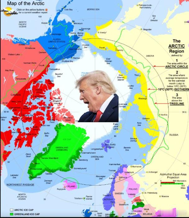 图1：看到昨天这条新闻；图2：想到在特朗普执政的四年里，若很快如愿拿到了格陵兰会