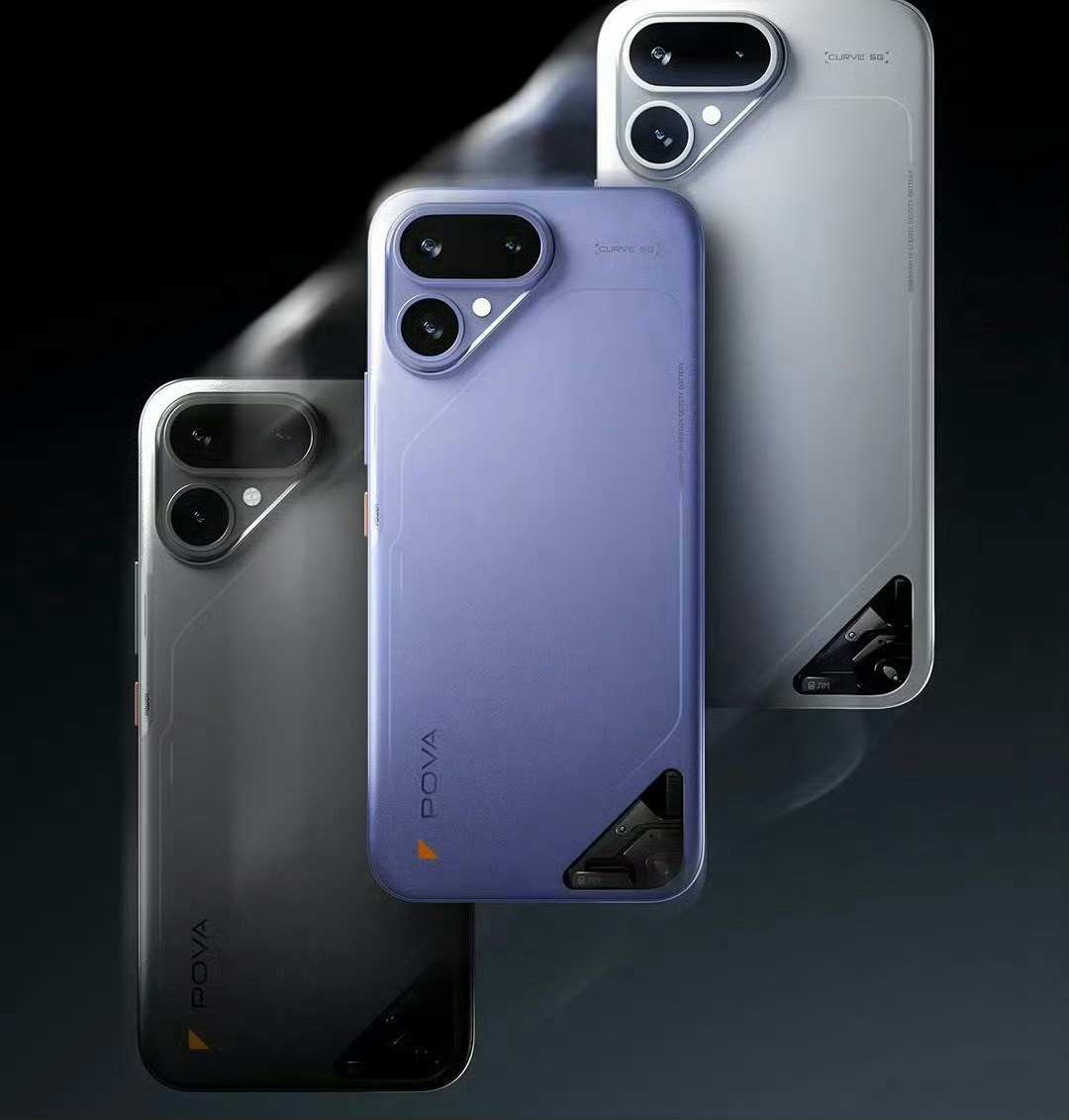 Pova Curve 2新机正面6.78英寸，1.5K双曲屏，背部三角三摄镜组，