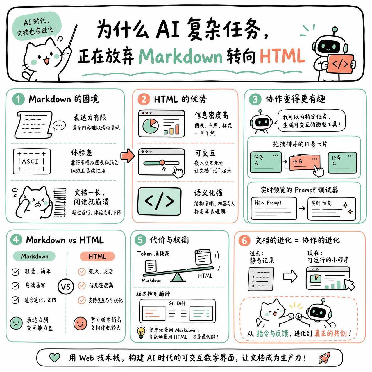 【为什么 AI 复杂任务，正在放弃 Markdown 转向 HTML】

快速阅