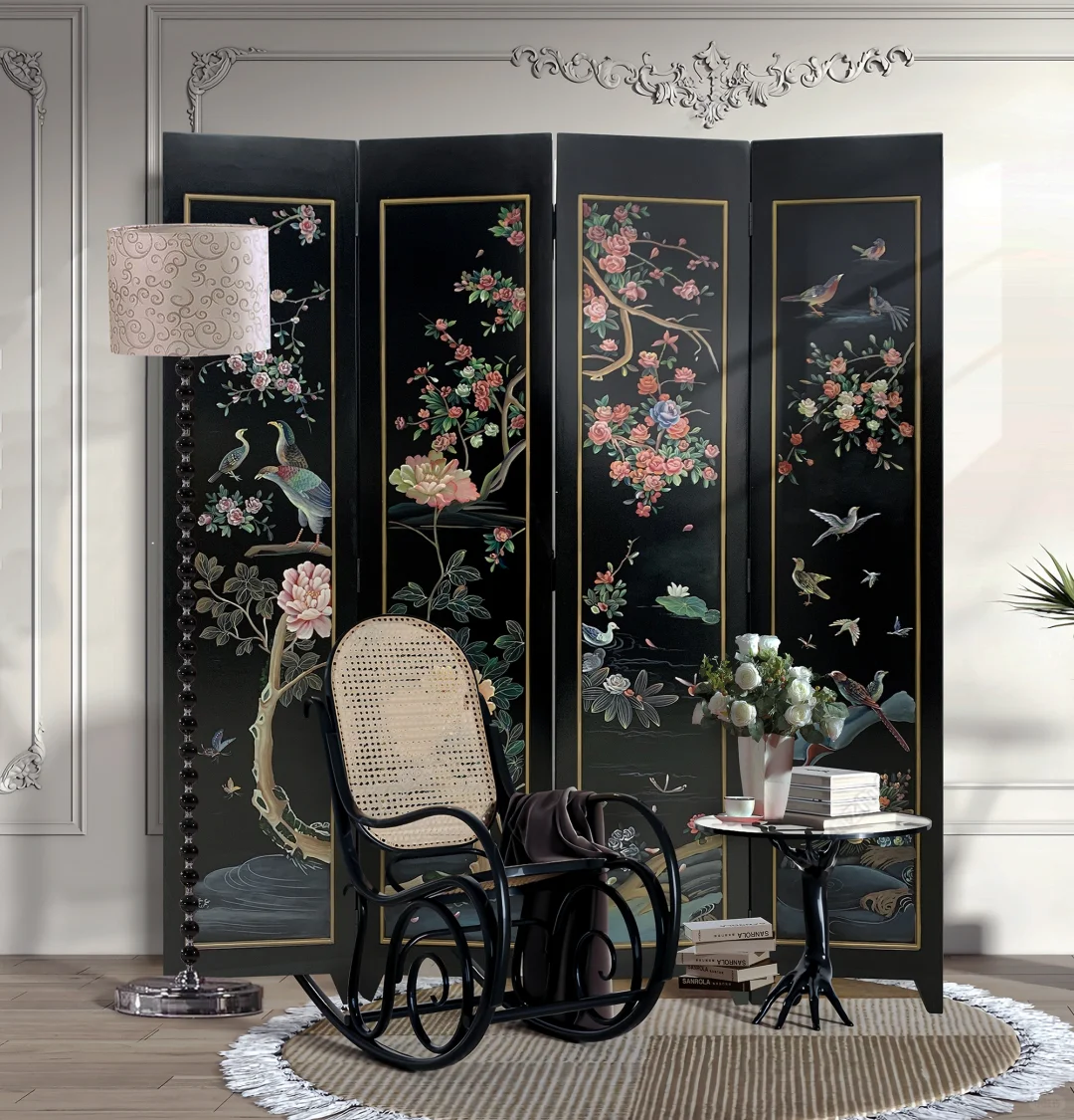 古典与现代的交融，法式花鸟屏风惊艳登场！