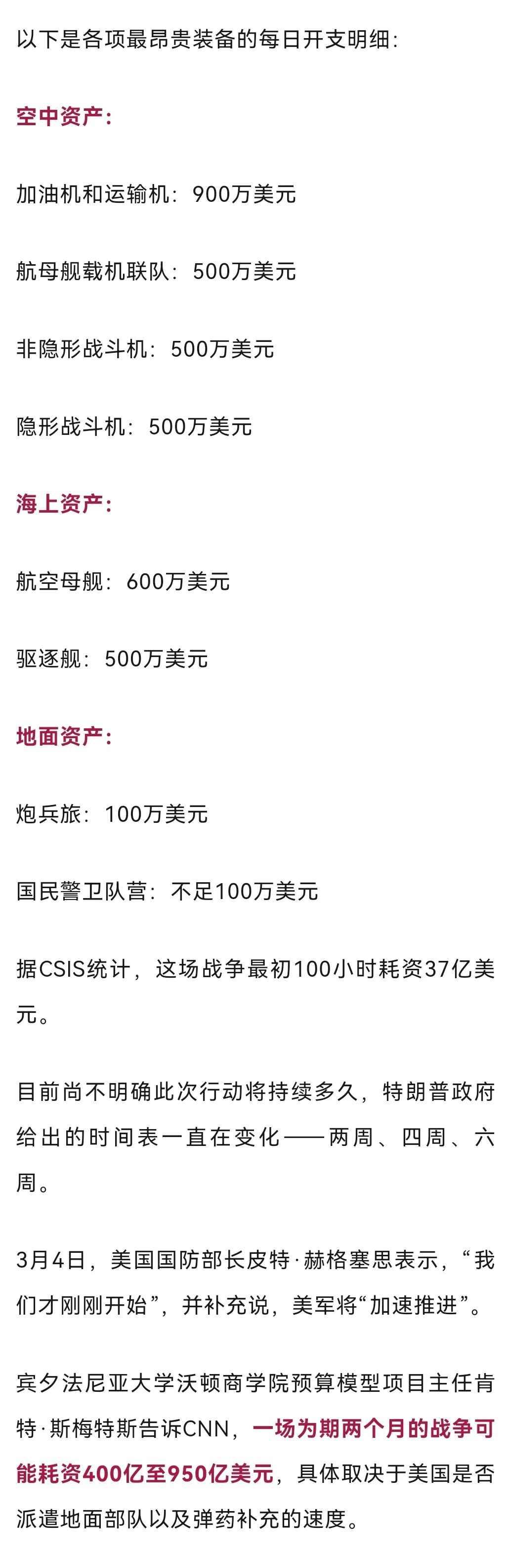 美军日烧9亿美金，账本却锁在五角大楼抽屉里，谁有权知道真相？

3月6号CNN说
