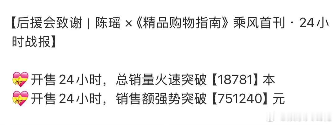 陈瑶浪姐是真的上桌了吧？陈瑶杂志上线1h销售额56+,24h销售额突破75+！杂