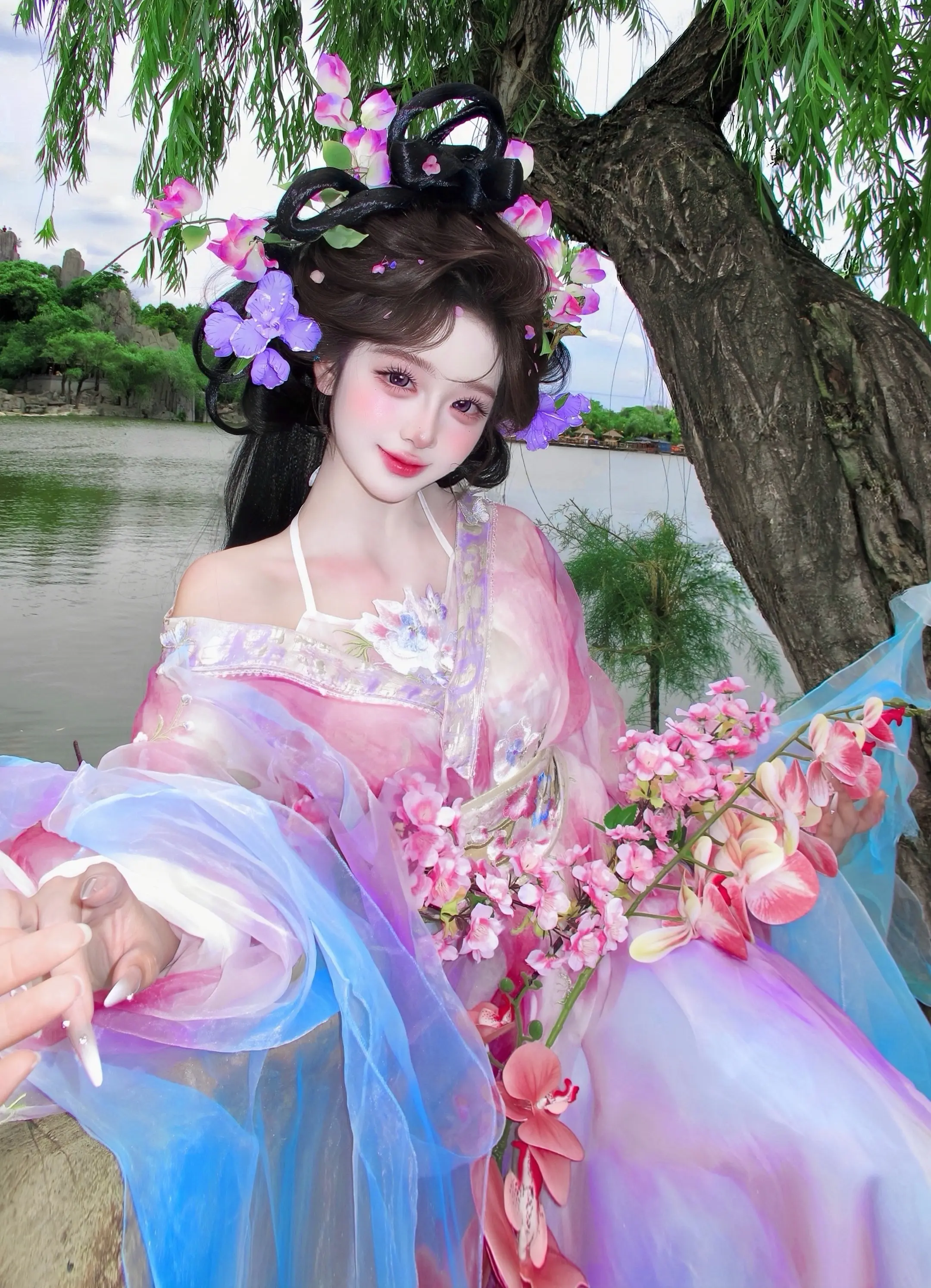 河边氛围感花系仙女上线啦🌸