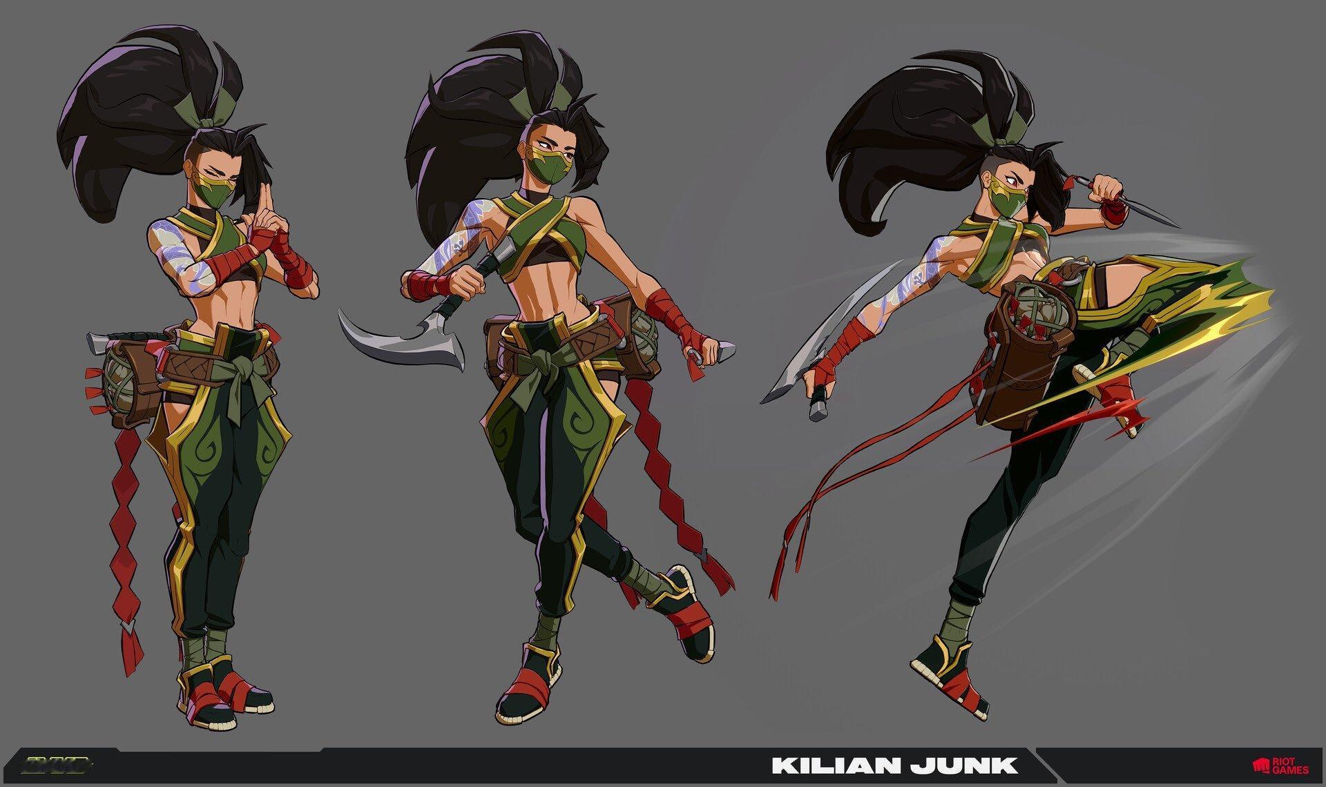 拳头格斗游戏《2XKO》阿卡丽概念设计英雄联盟