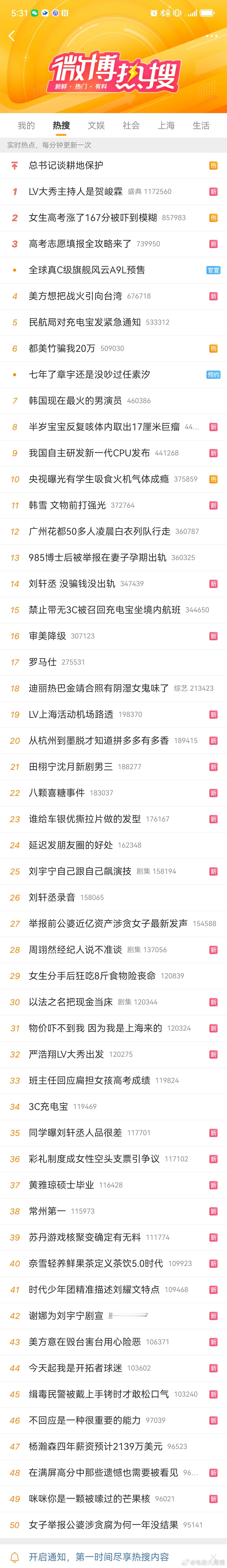 一个热搜都没有了，我觉得这是暴风雨来临前的宁静，不出半小时，小米就会承包热搜榜单