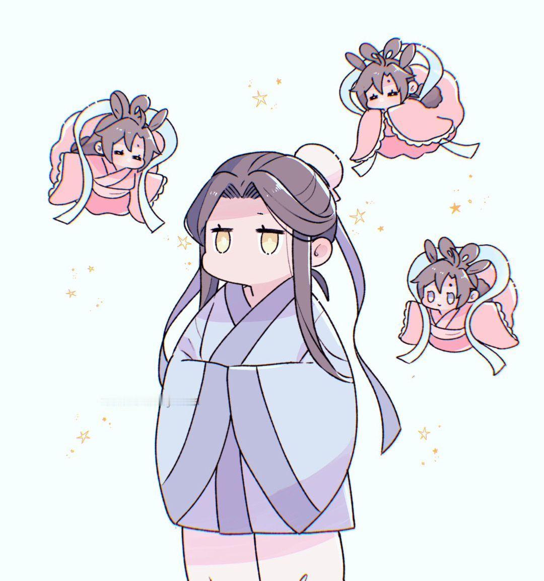 好萌…不过我最喜欢的是图二这张，主人和蛾子织女🥺 