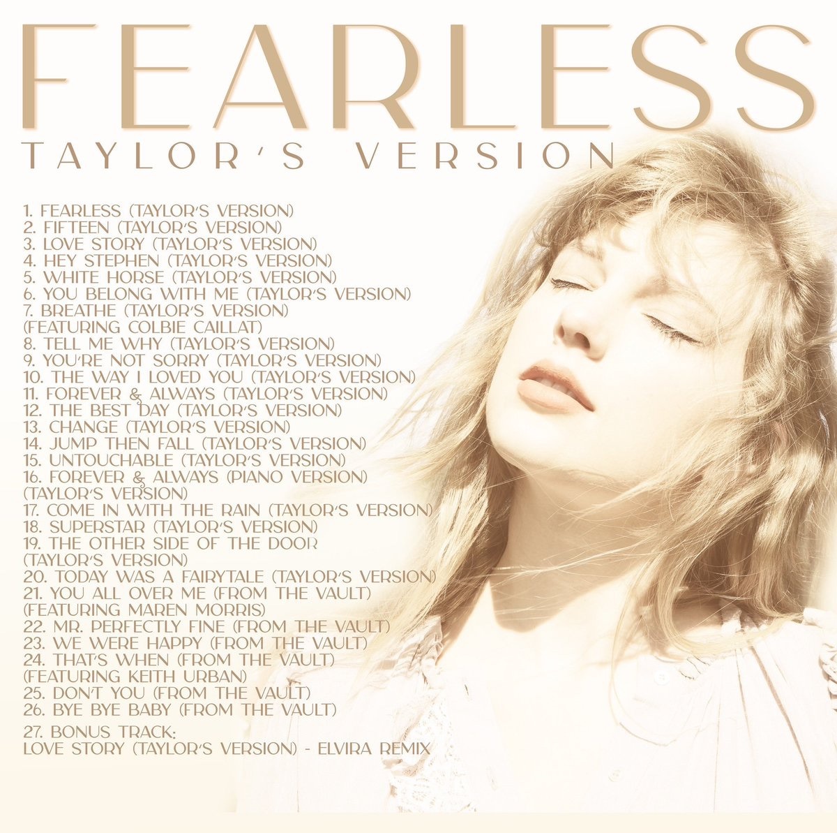 5年前的今天，霉霉Taylor Swift 发行了她首张重新录制的专辑《Fear