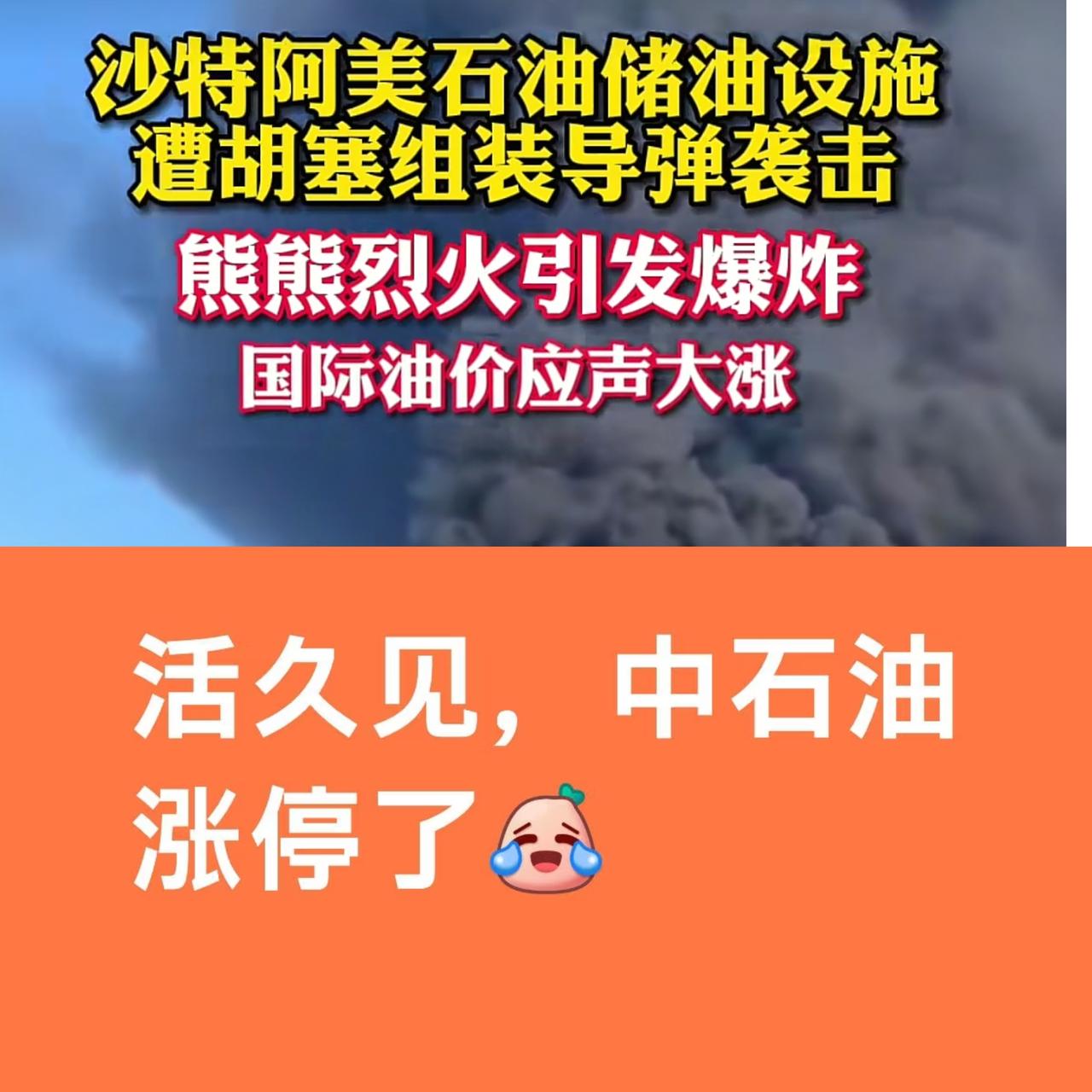 中石油今天这个涨停，老股民都看傻了。
上一次涨停还是2016年的时候

原因是沙