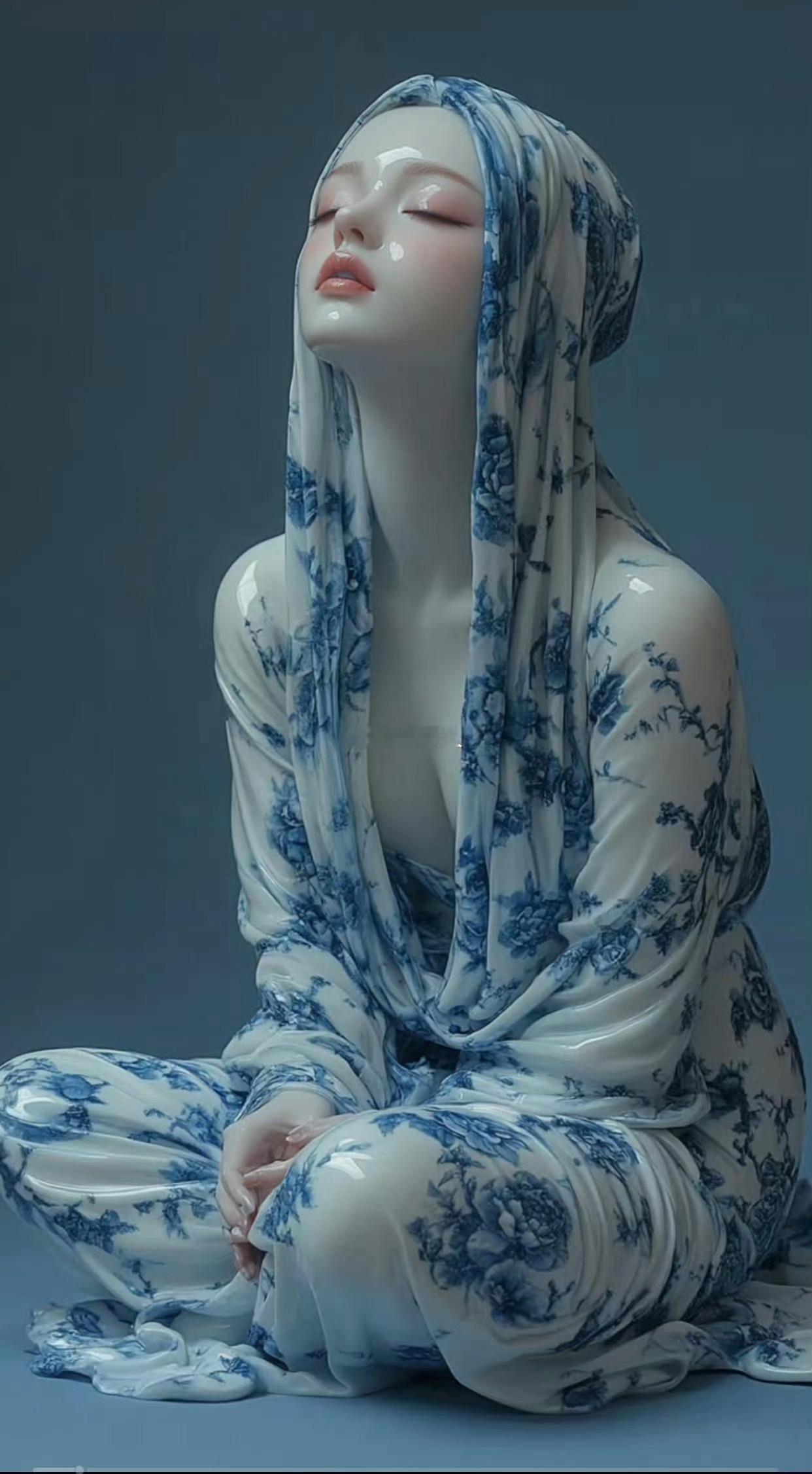 堪称青花瓷领域的绝顶佳作！其刻画之精细，犹如真人美女再现，雕刻师的工艺水平实在是