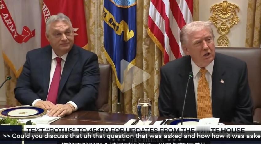 卡罗琳也是“伟大”人物了！
特朗普在白宫与欧尔班会谈时，他调侃起了他的新闻秘书卡