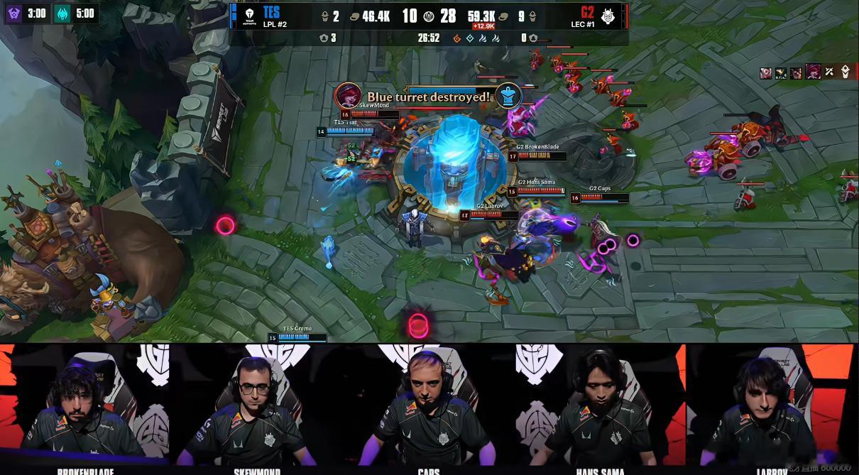 G2第三局扳回一局，阻止了TES 3-0TES外战不一样了HLE首局速通TSWH
