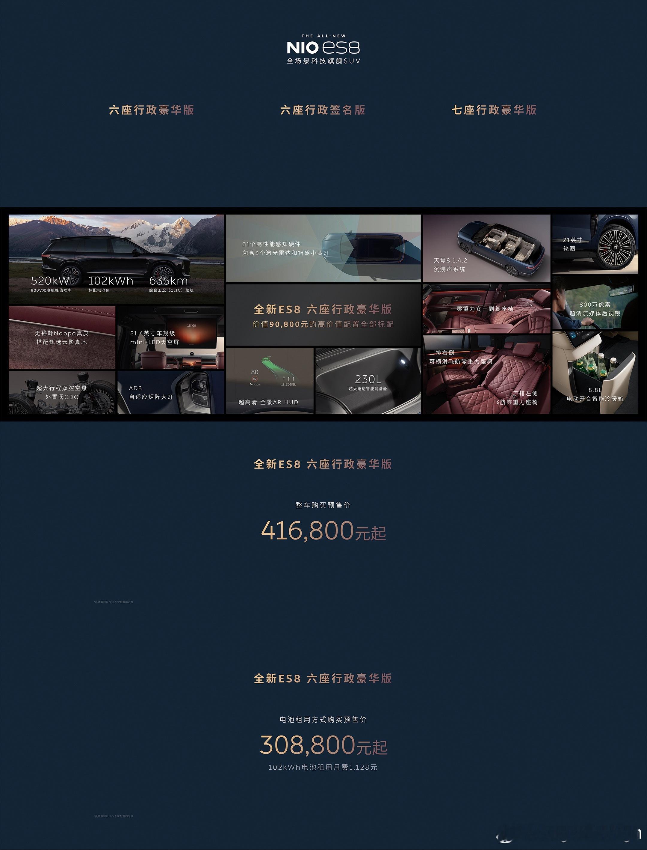 41.68万起！蔚来ES8预售价格发布！[哆啦A梦吃惊]Baas价格来到了惊人的
