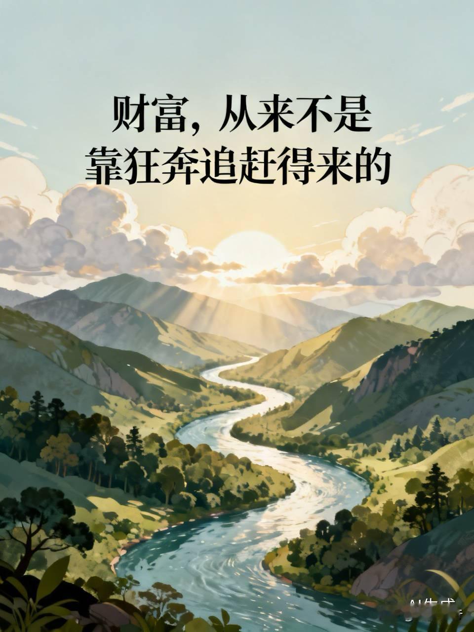 【财富，从来不是靠狂奔追赶得来的。】

生活里大多数人都在拼命求财，日夜奔波、焦