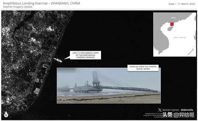 据英国媒体等多家外媒在13日曝光中国几艘巨型特种驳船在中国某处海岸进行实地实验的