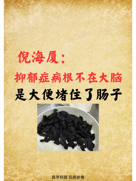 抑郁症病根不在大脑，是大便堵住了肠子