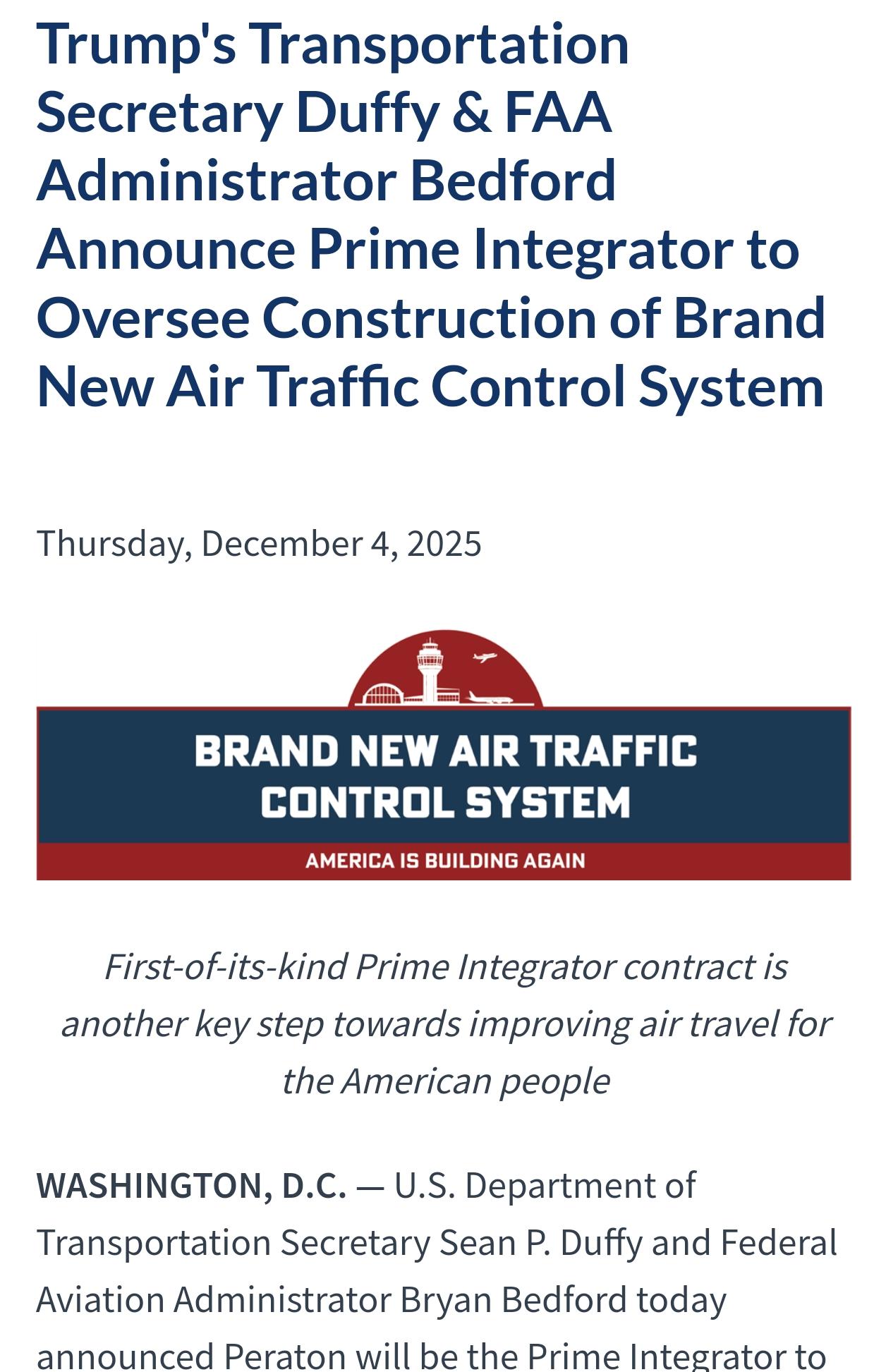 325亿砸空管！美国启动60年最大升级，根治延误隐患，能否按期不好说

川普又“