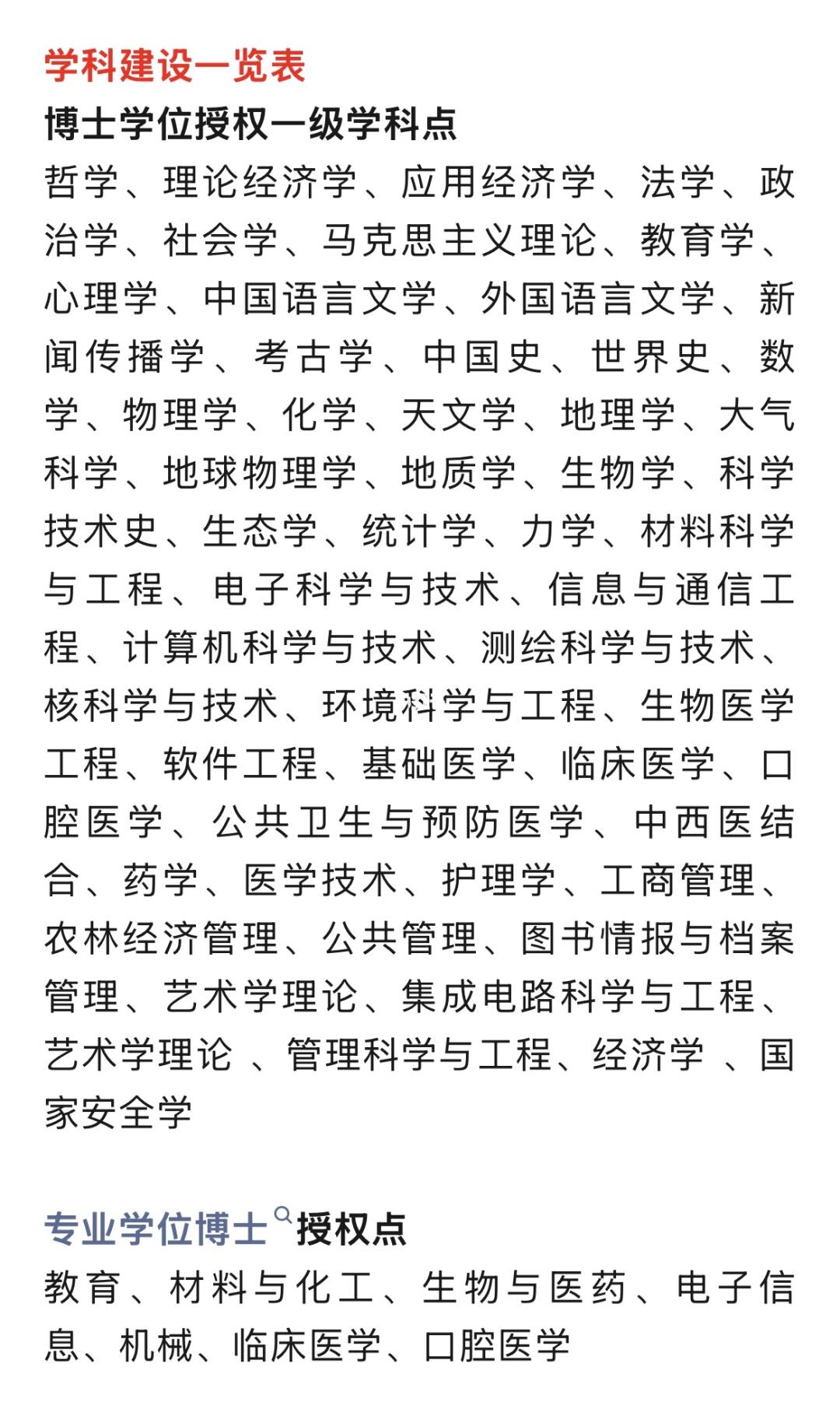 北京大学博士点一览表！