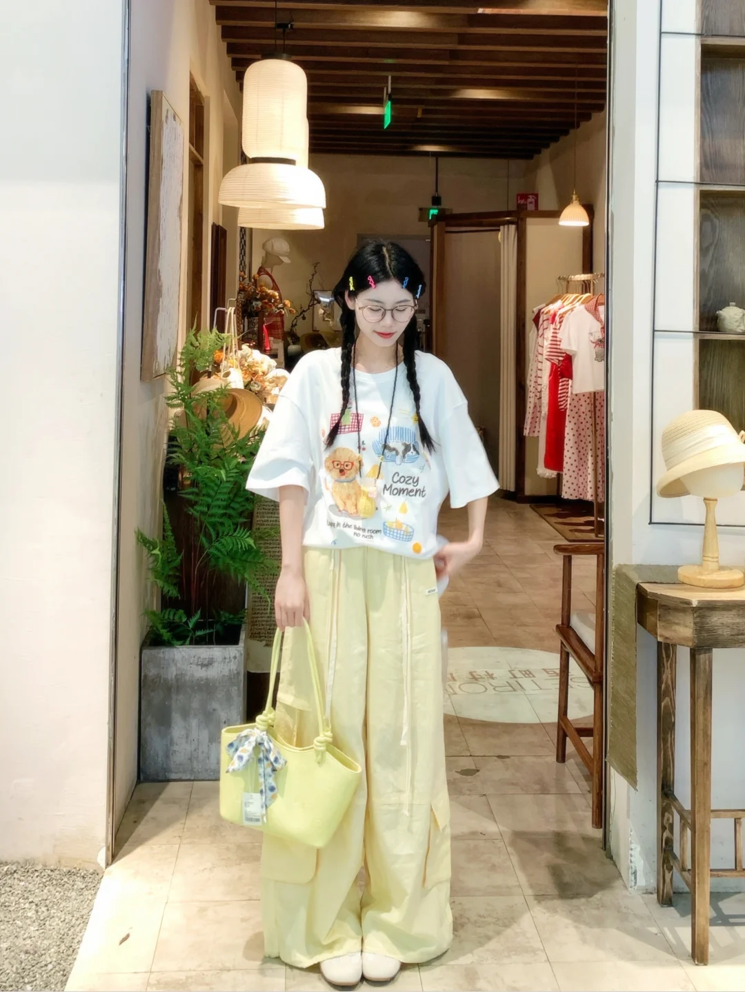163 90｜夏天多巴胺松弛感黄白搭配～ 💛