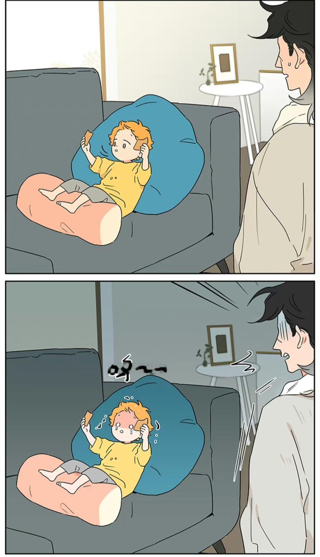 捡了东西的狼[超话]狼王：不理解，但配合 [抱一抱]二次元漫画  cr：麻尾 ​
