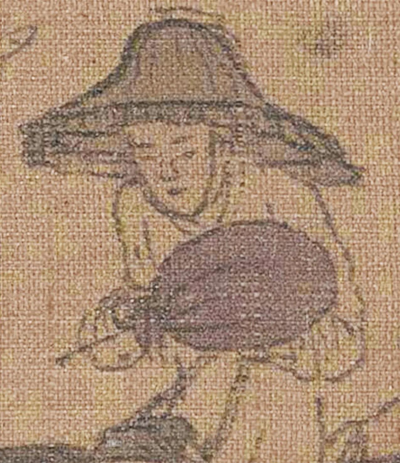 宋人为什么在扇子上面包着一层布？
《清明上河图》扇子裹布（宋代扇囊/扇帕），画中