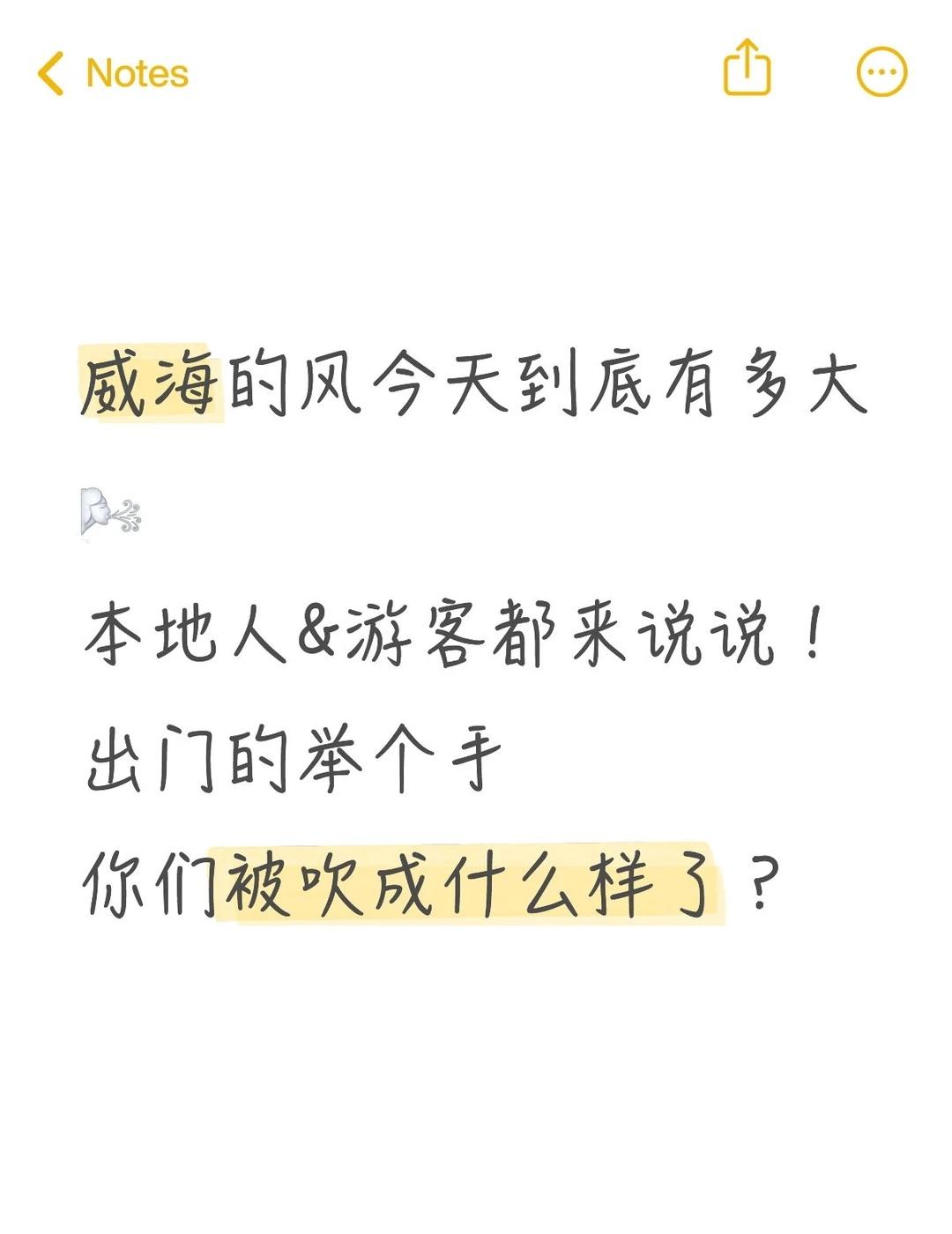 威海的风到底有多大？
威海的风今天到底有多大🌬️
本地人&游客都来说说！
出门