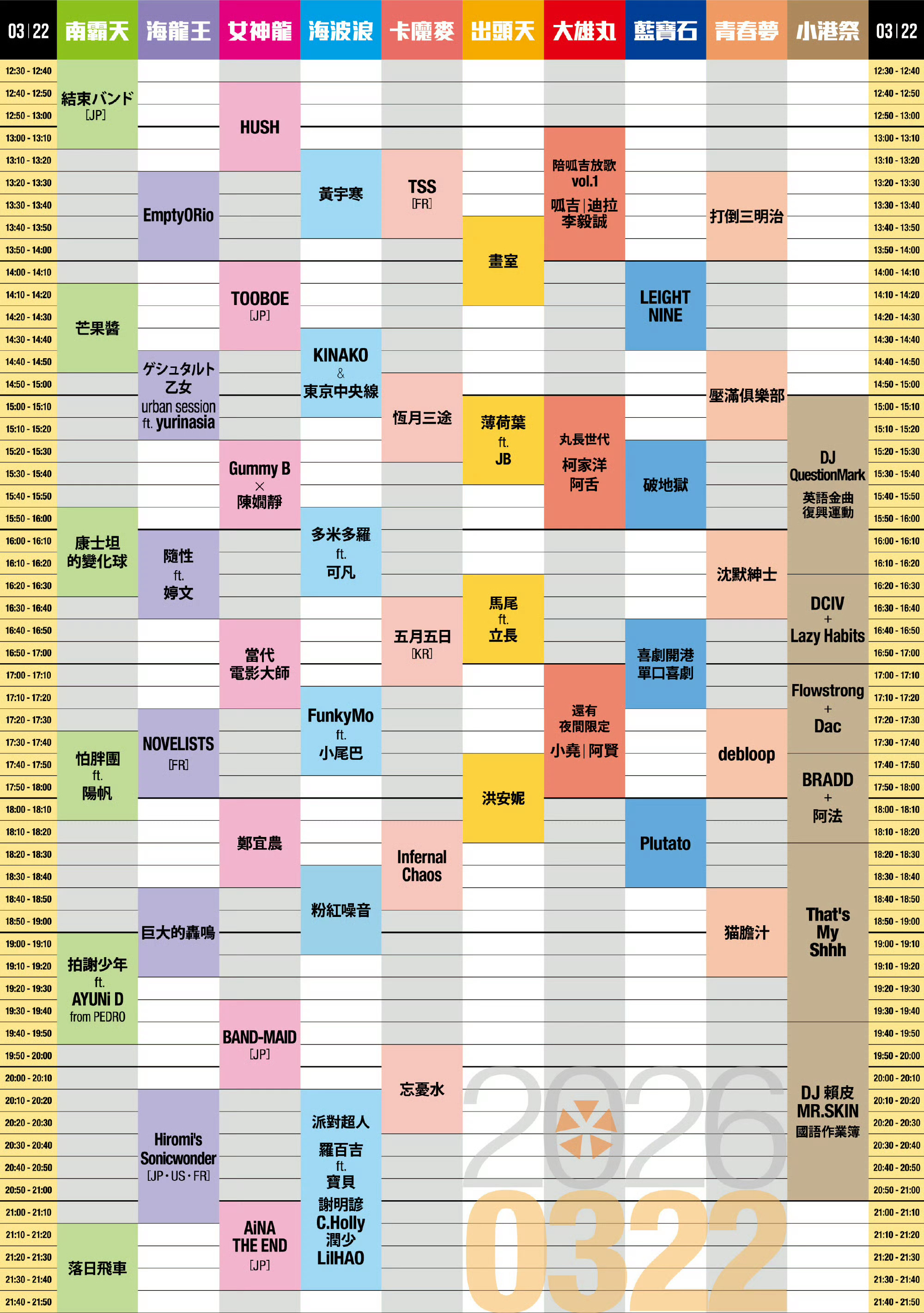 溫馨提示明天大港開唱女神龍場有ytb直播，鄭宜農場次在18:00-18:40 