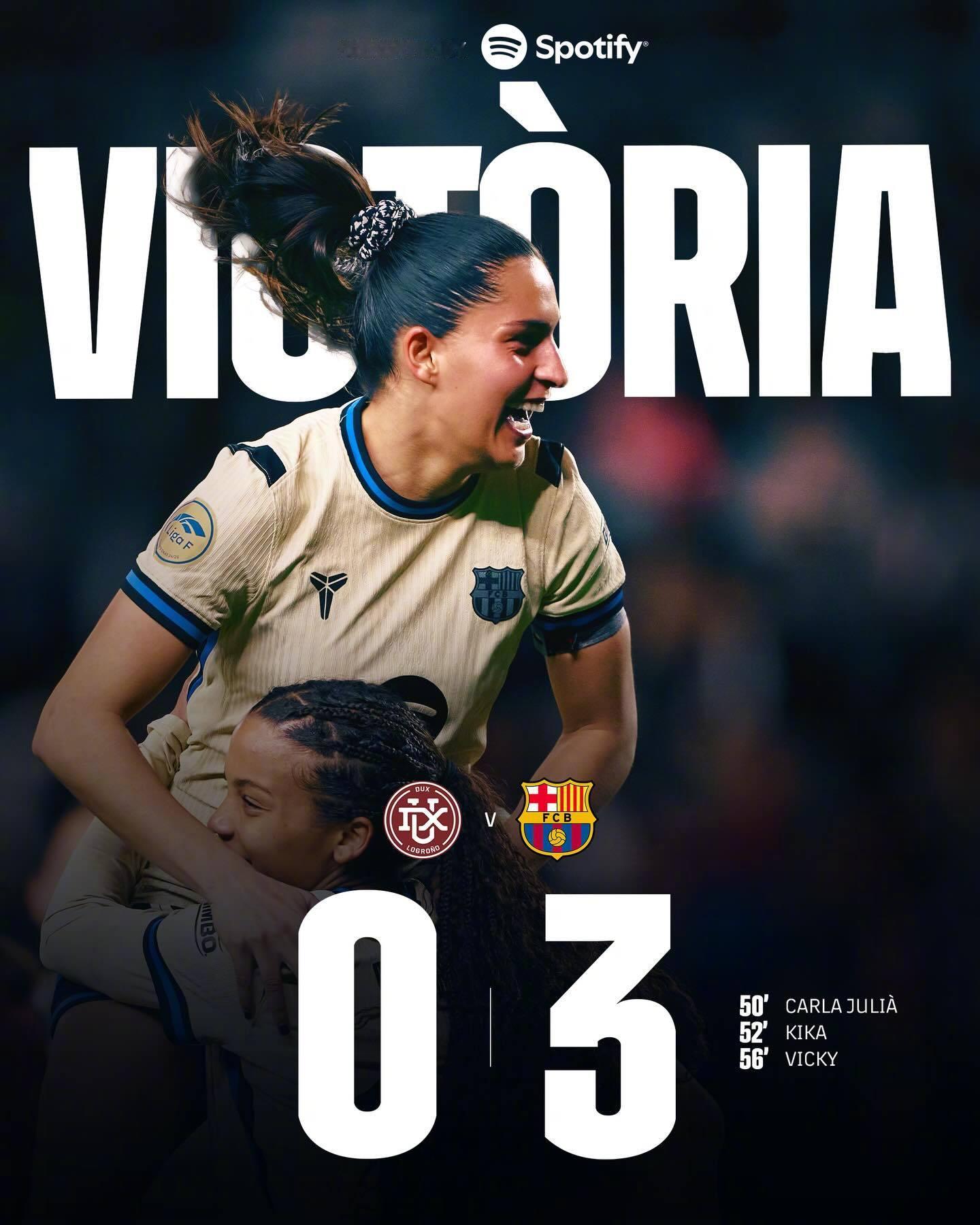 红蓝倩影 ⚽女足西甲第19轮，巴萨女足客战洛格罗尼奥！下半场茱莉亚，基卡与维基在