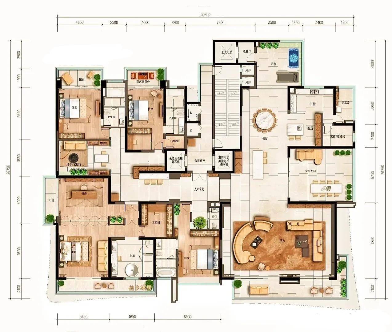 美景本身不会自动成为美，要靠人去发现和感受。这套房子把山水风光融入都市，把天地藏